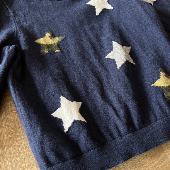 VGUC Mini Boden navy blue start print sweater size 3-4y - Picture 5 of 8
